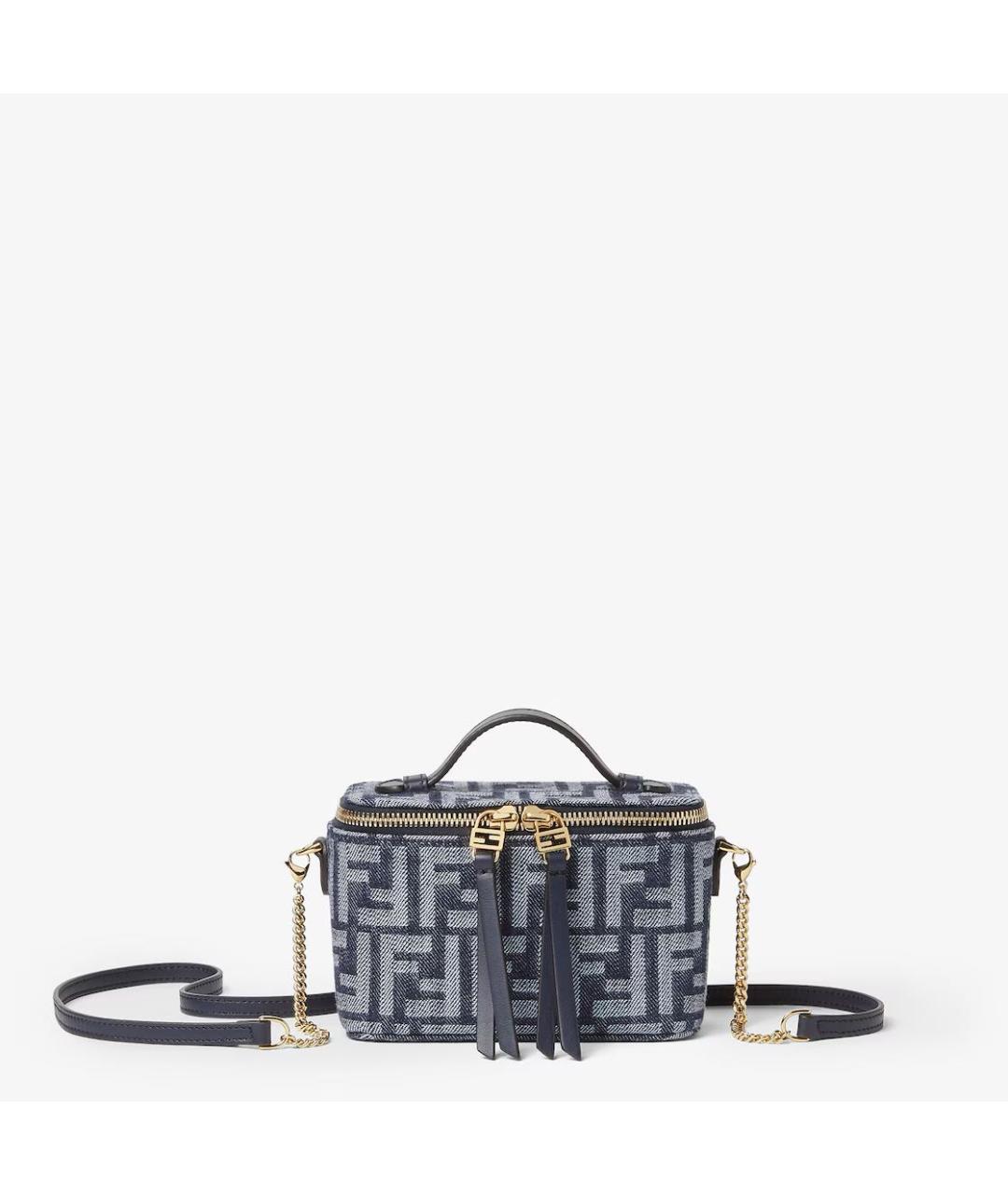 FENDI Темно-синяя жаккардовая сумка через плечо, фото 6