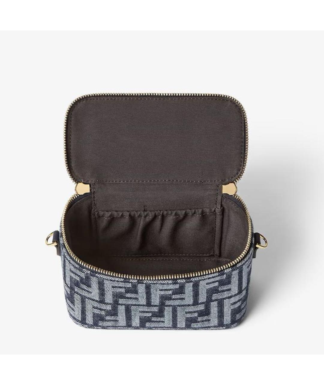 FENDI Темно-синяя жаккардовая сумка через плечо, фото 4
