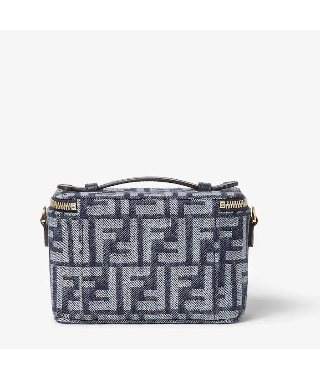 FENDI Темно-синяя жаккардовая сумка через плечо, фото 3
