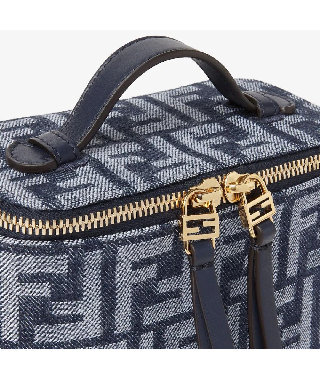 FENDI Темно-синяя жаккардовая сумка через плечо, фото 5