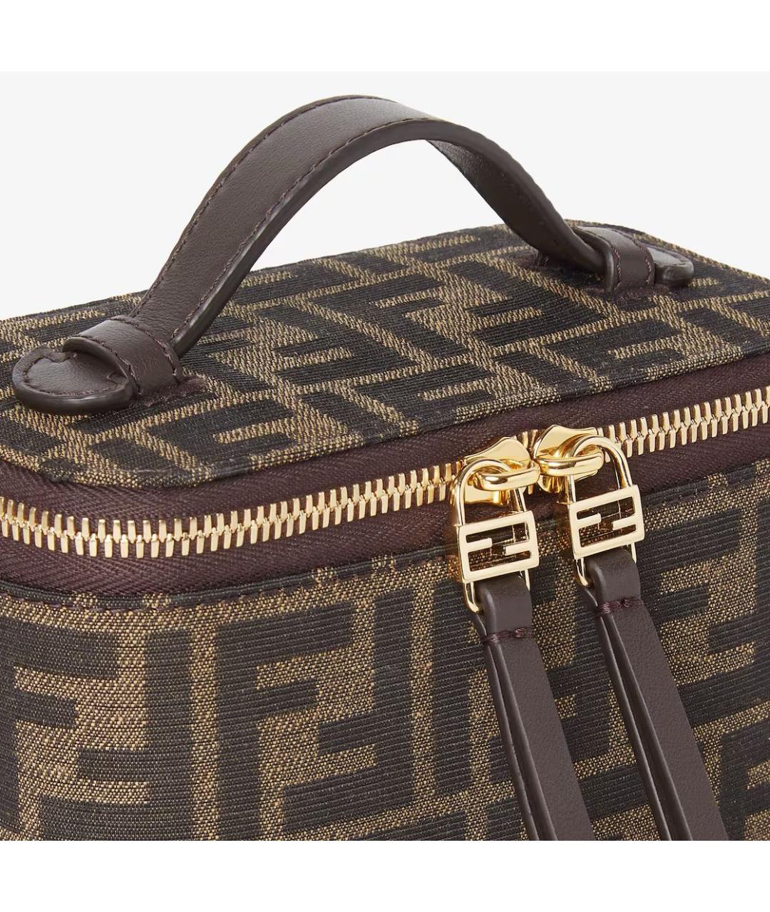 FENDI Коричневая жаккардовая сумка через плечо, фото 5
