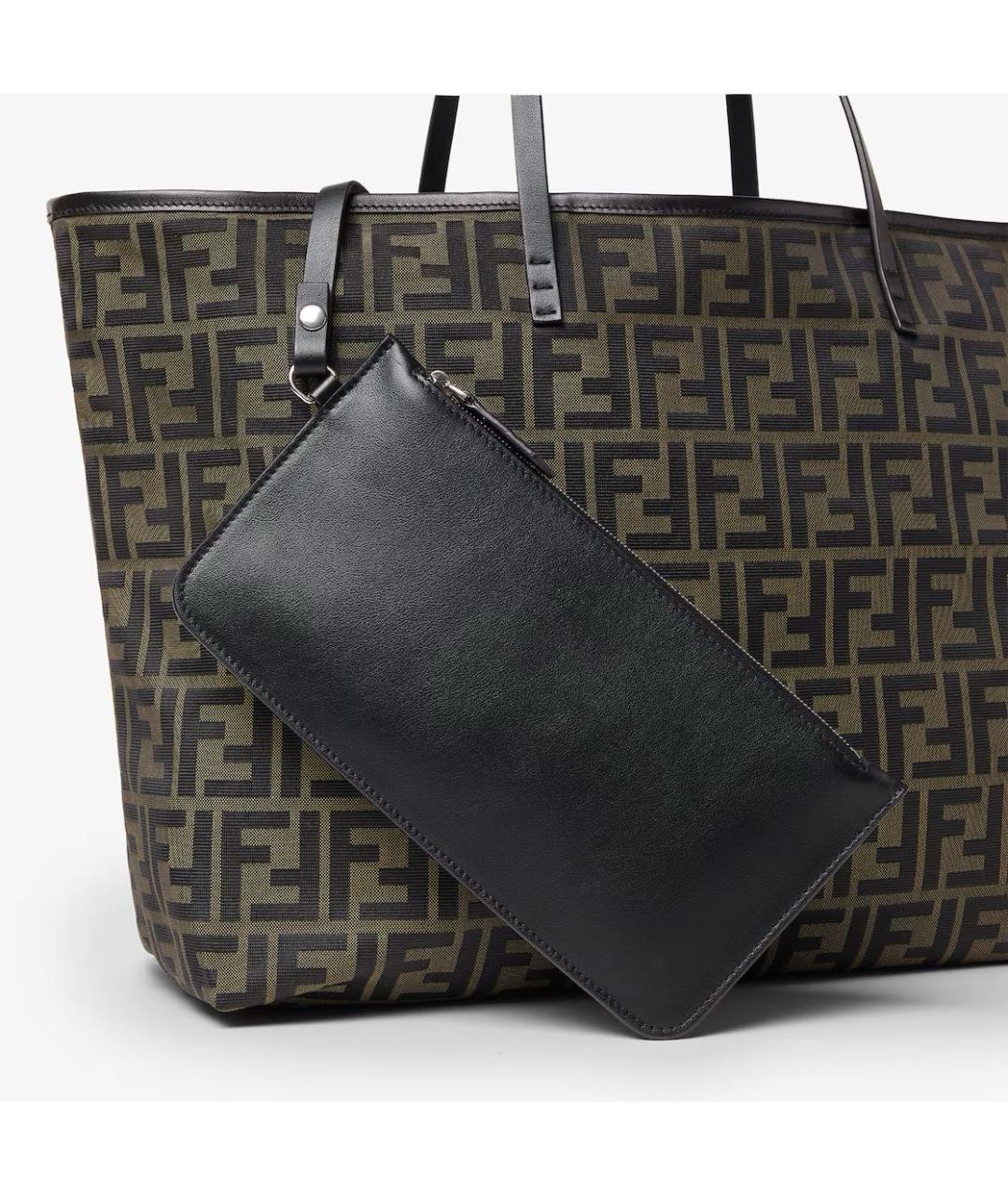 FENDI Хаки тканевая сумка тоут, фото 5