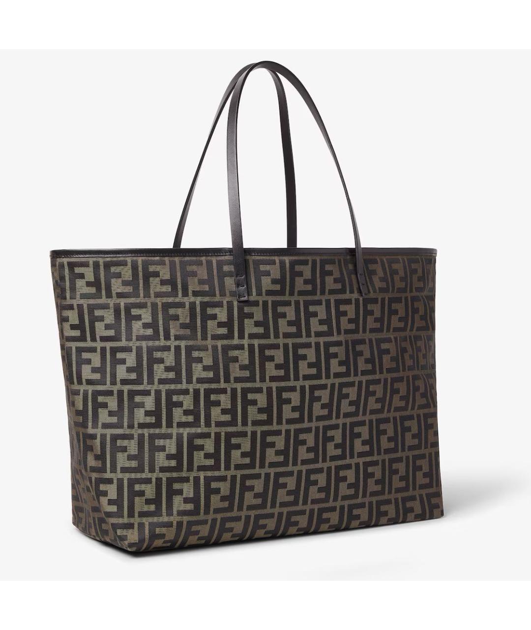 FENDI Хаки тканевая сумка тоут, фото 3