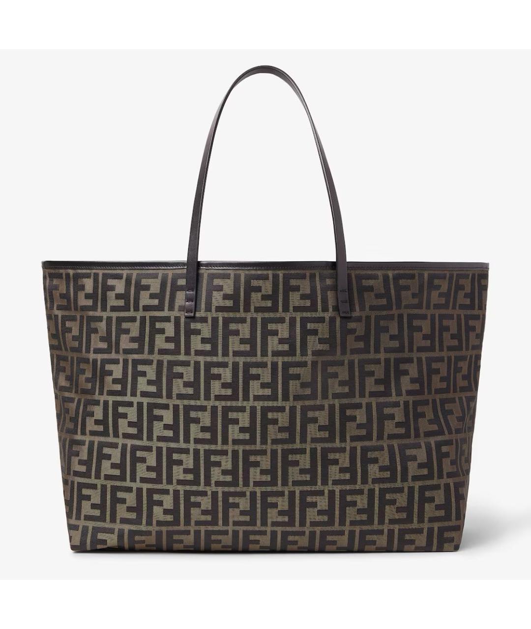 FENDI Хаки тканевая сумка тоут, фото 6