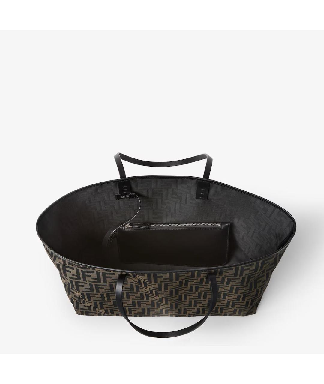 FENDI Хаки тканевая сумка тоут, фото 4