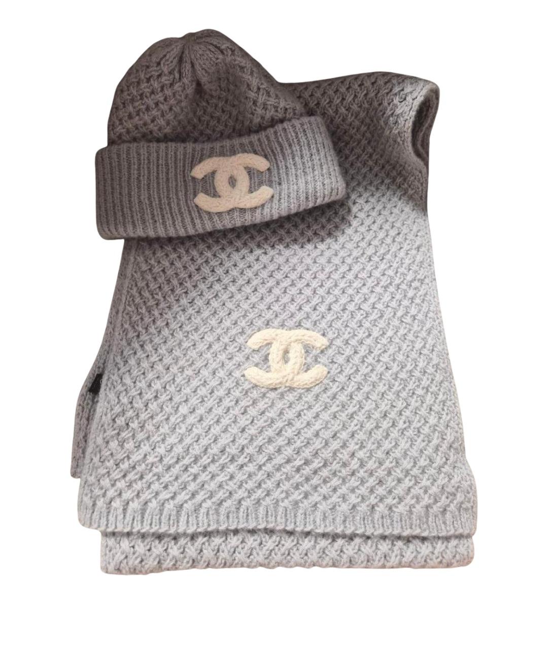 CHANEL Голубая кашемировая шапка, фото 1