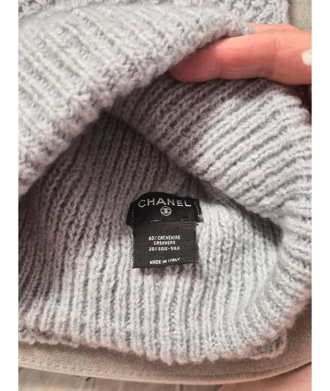CHANEL Голубая кашемировая шапка, фото 3