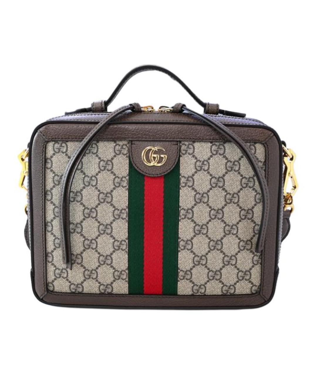 GUCCI Бежевая сумка через плечо из канвы, фото 1