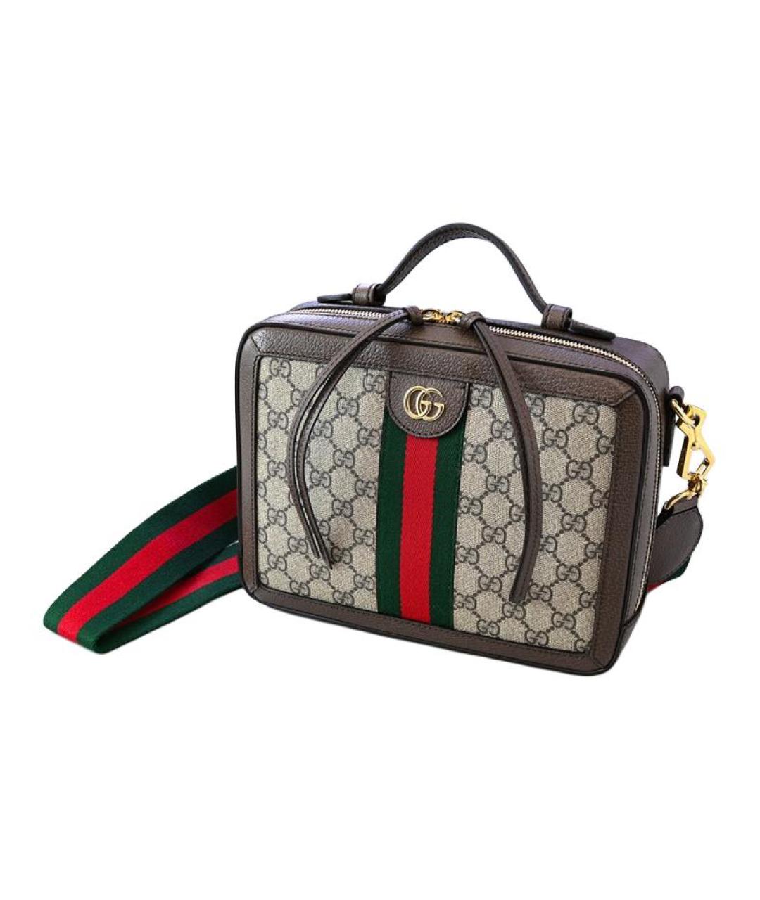 GUCCI Бежевая сумка через плечо из канвы, фото 2