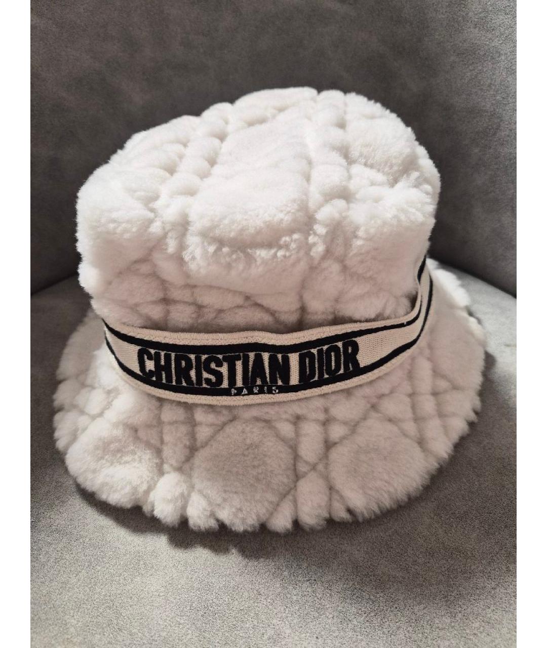 CHRISTIAN DIOR Бежевая шерстяная шапка, фото 4
