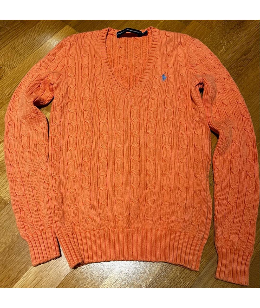 POLO RALPH LAUREN Оранжевый хлопковый джемпер / свитер, фото 4