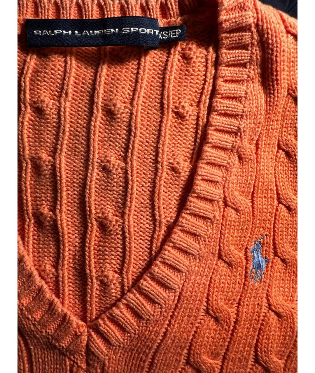 POLO RALPH LAUREN Оранжевый хлопковый джемпер / свитер, фото 3
