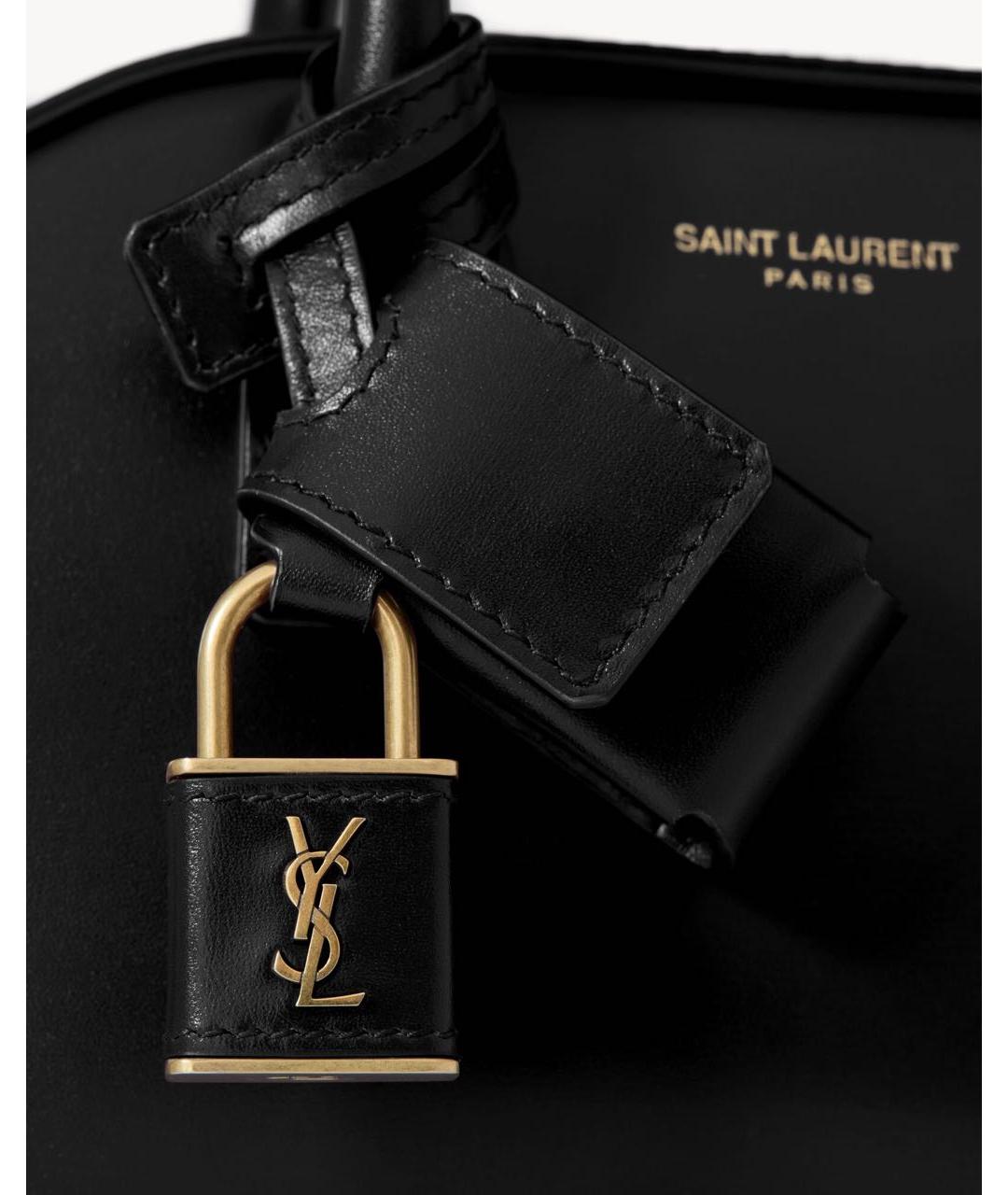 SAINT LAURENT Черная кожаная сумка через плечо, фото 5
