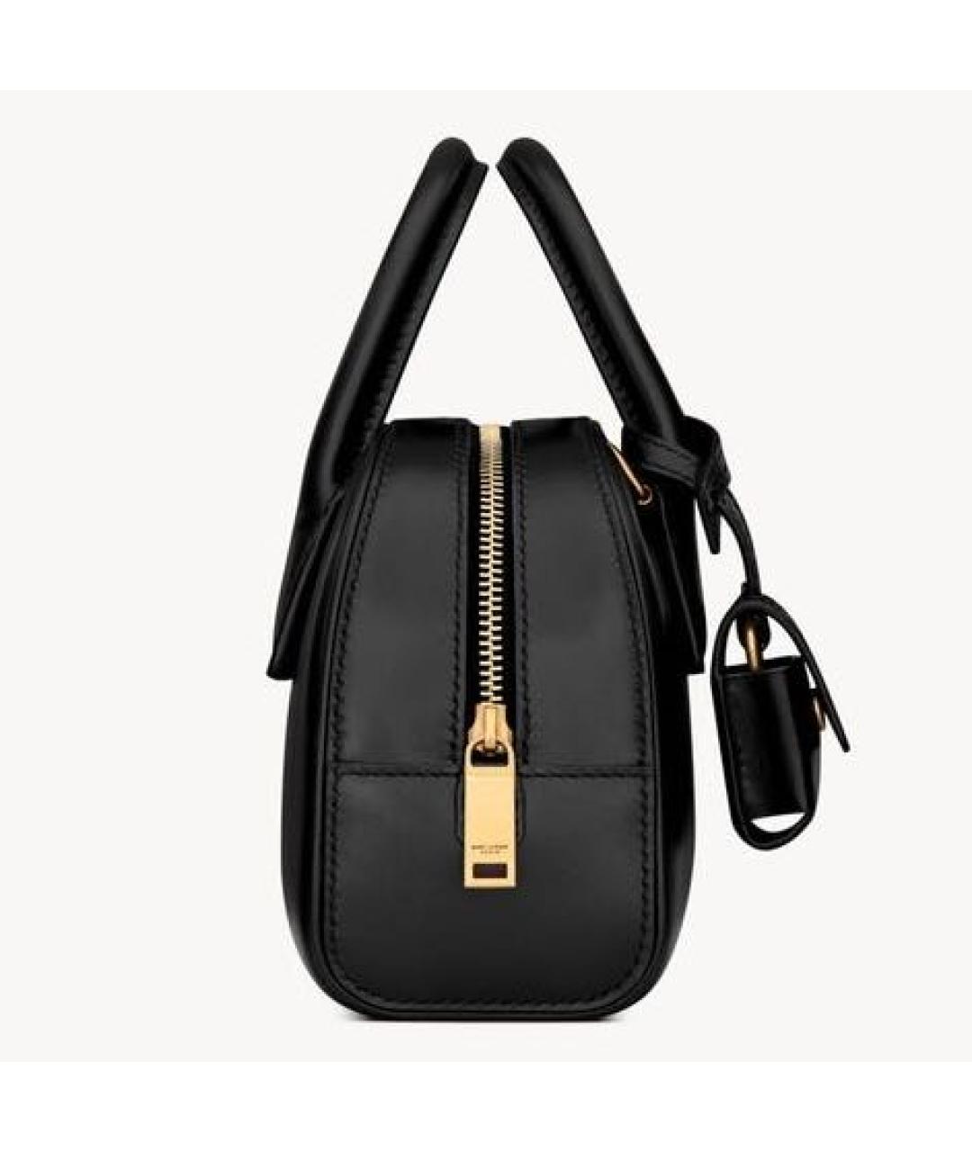 SAINT LAURENT Черная кожаная сумка через плечо, фото 2