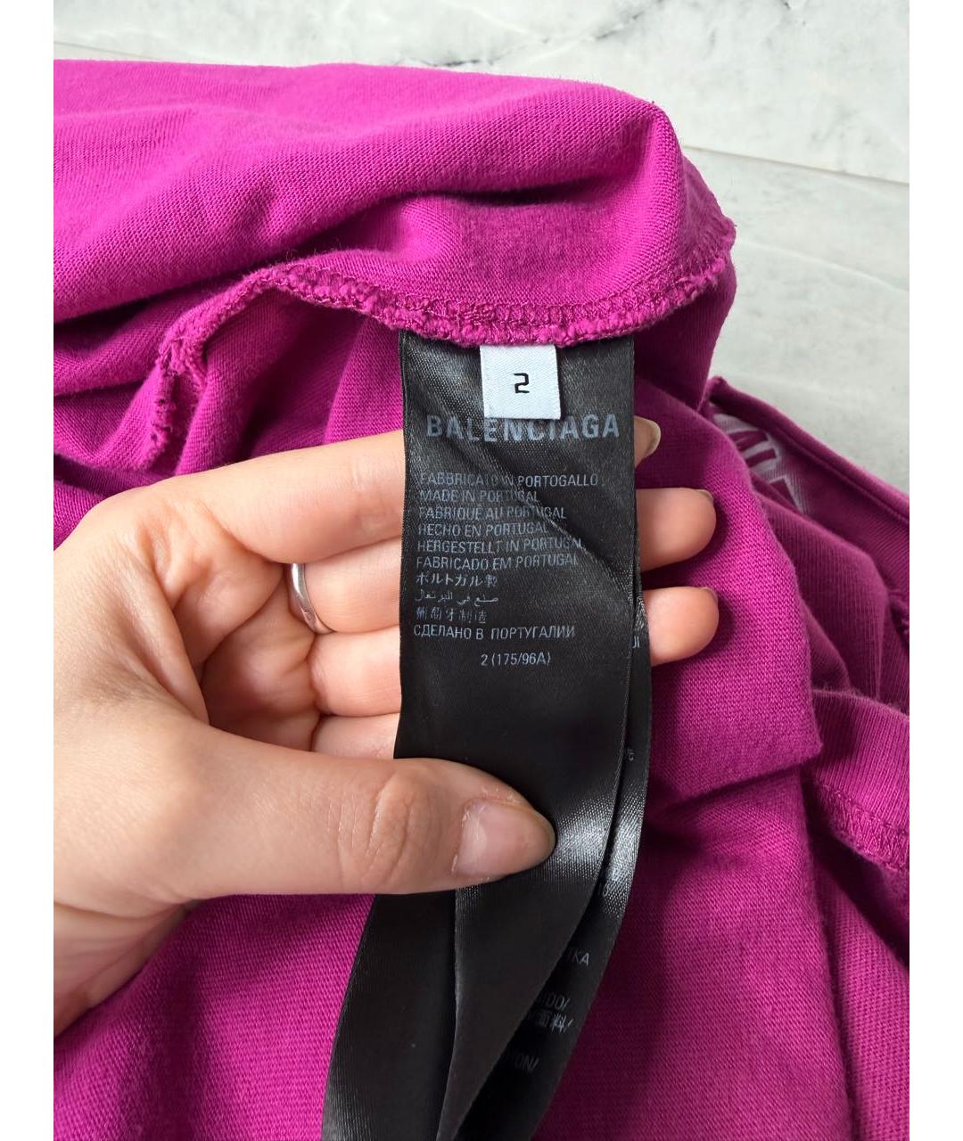 BALENCIAGA Розовая футболка, фото 5