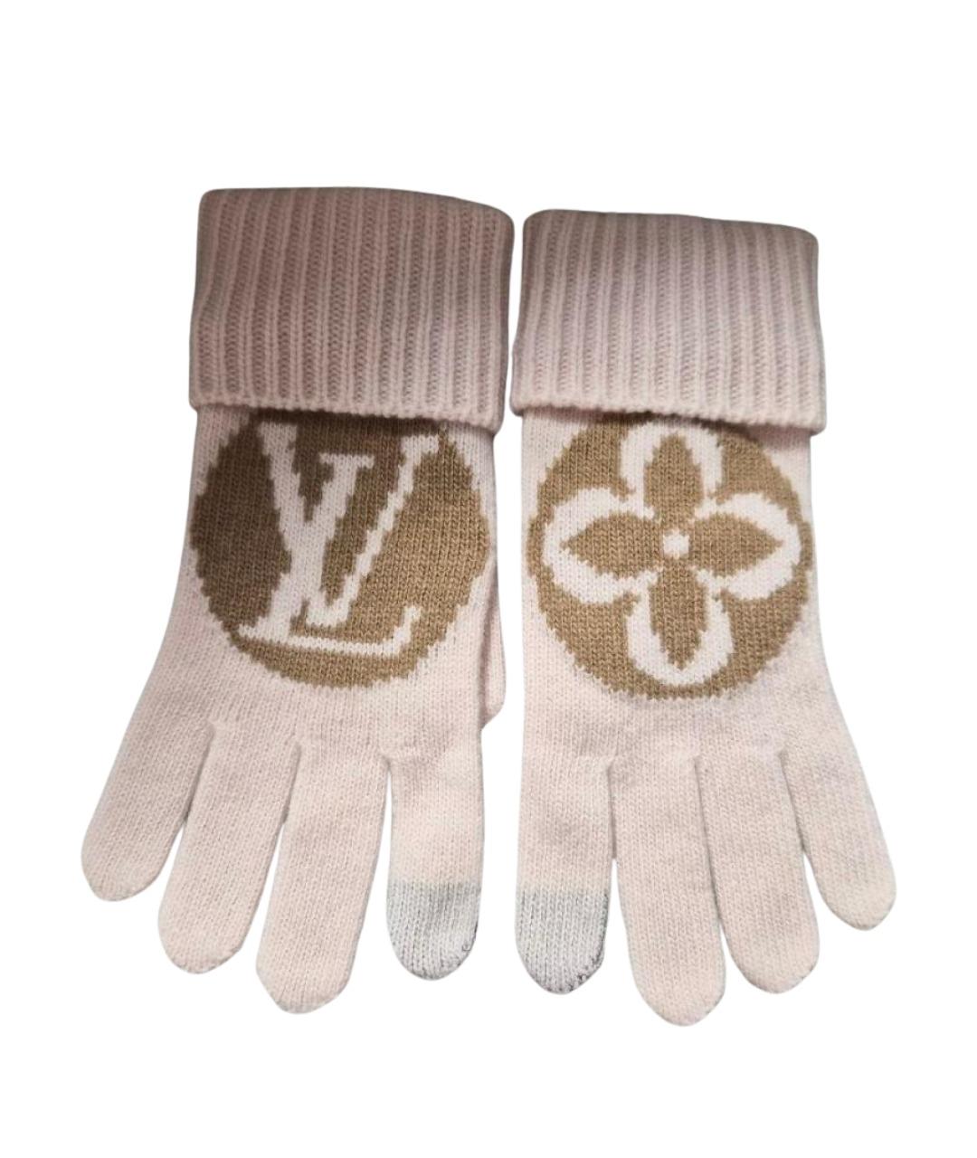LOUIS VUITTON Розовые шерстяные перчатки, фото 1