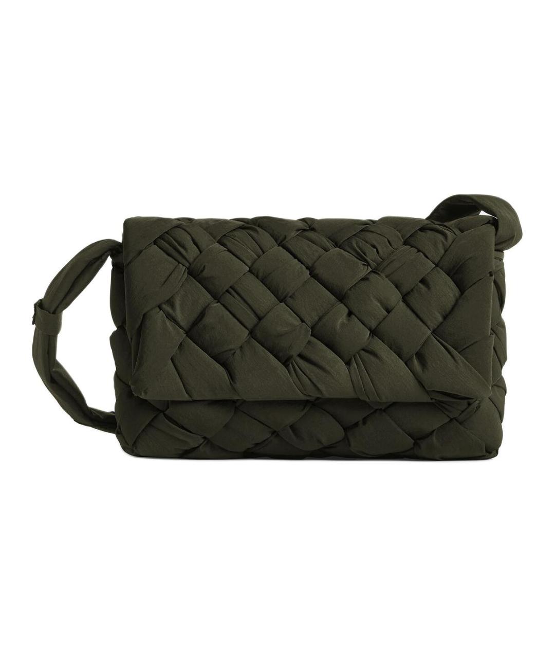 BOTTEGA VENETA Зеленая нейлоновая сумка на плечо, фото 1