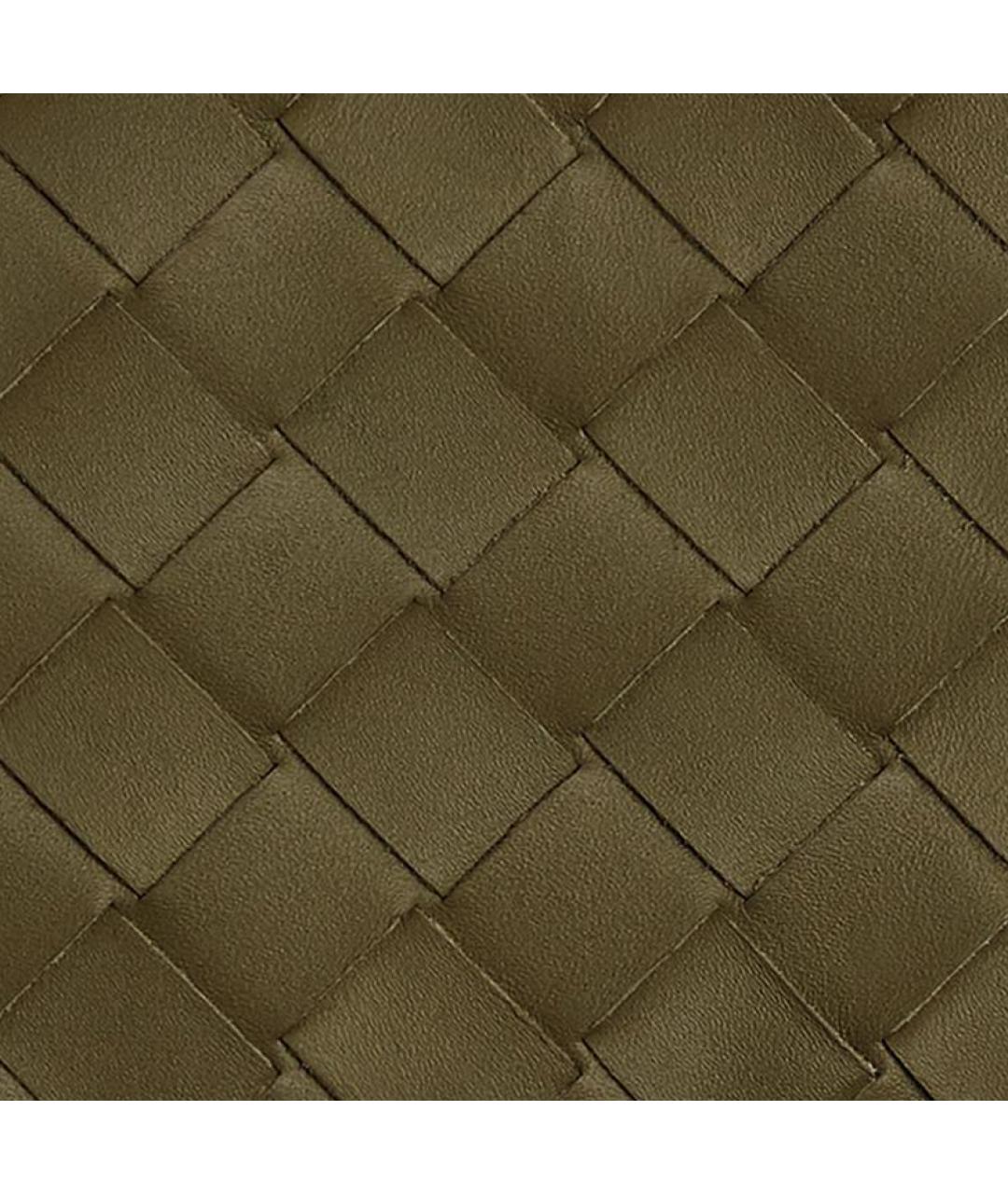 BOTTEGA VENETA Зеленый кожаный кошелек, фото 4