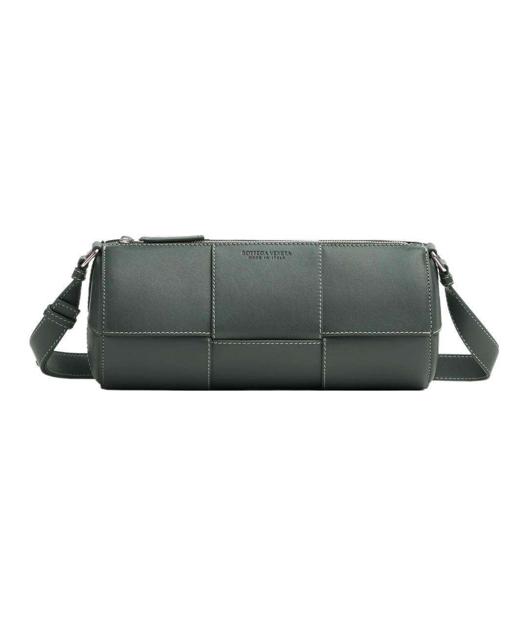 BOTTEGA VENETA Антрацитовая кожаная сумка на плечо, фото 1