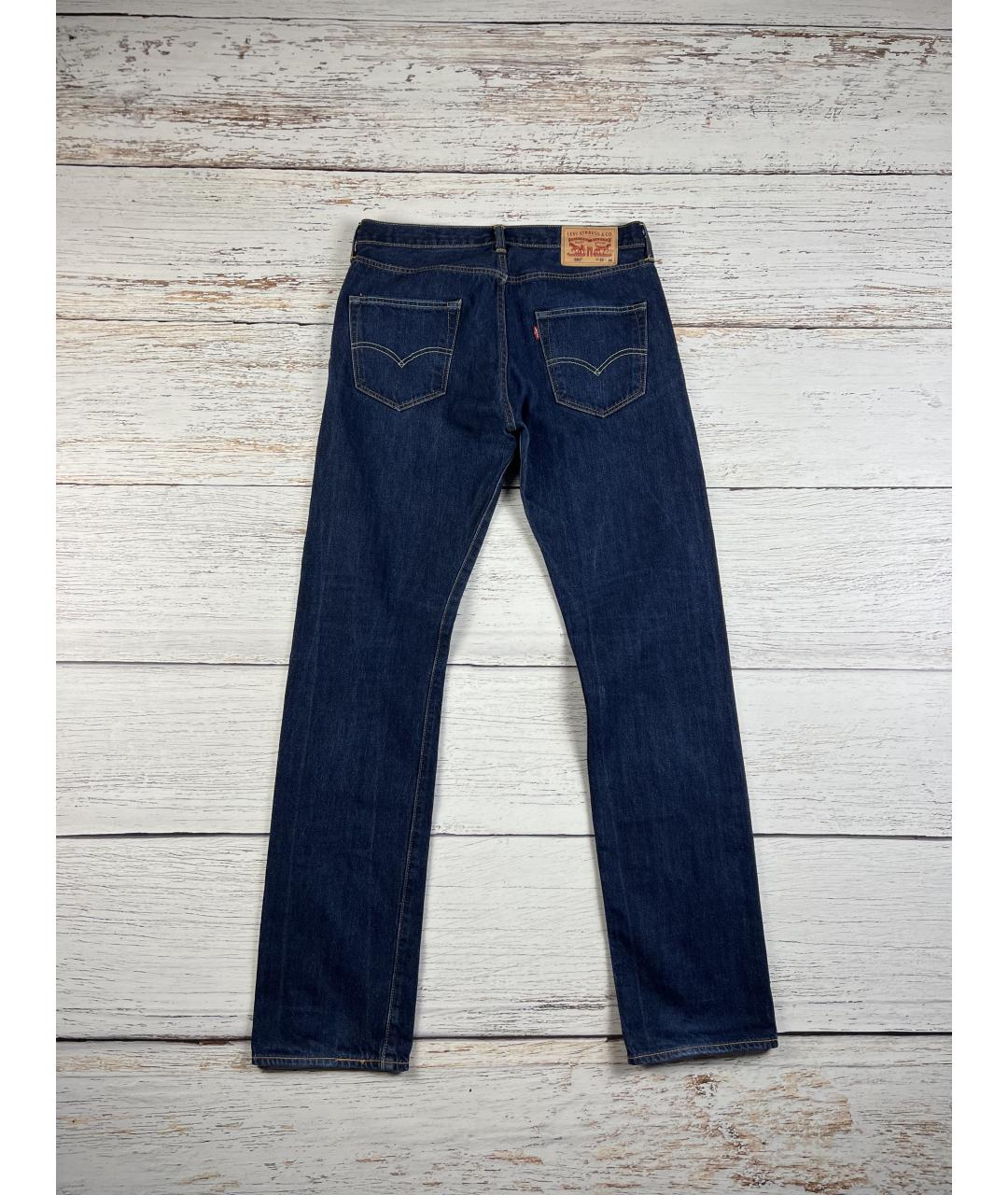 LEVI'S Темно-синие хлопковые прямые джинсы, фото 2