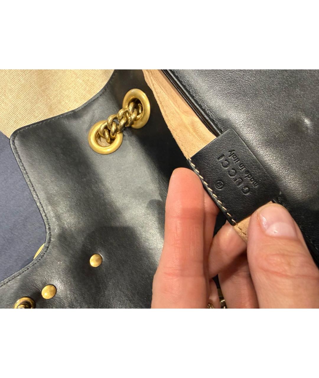 GUCCI Черная кожаная сумка через плечо, фото 4