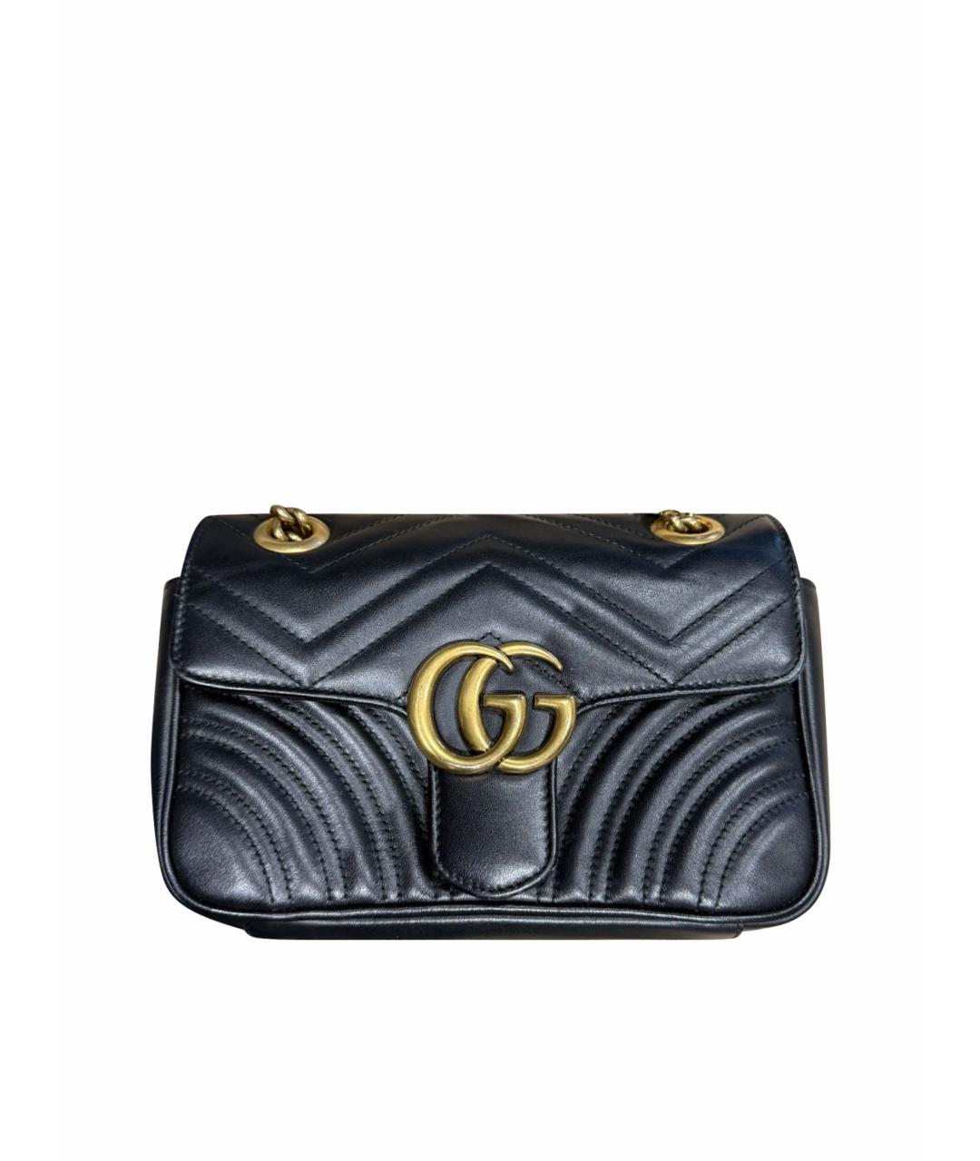 GUCCI Черная кожаная сумка через плечо, фото 1