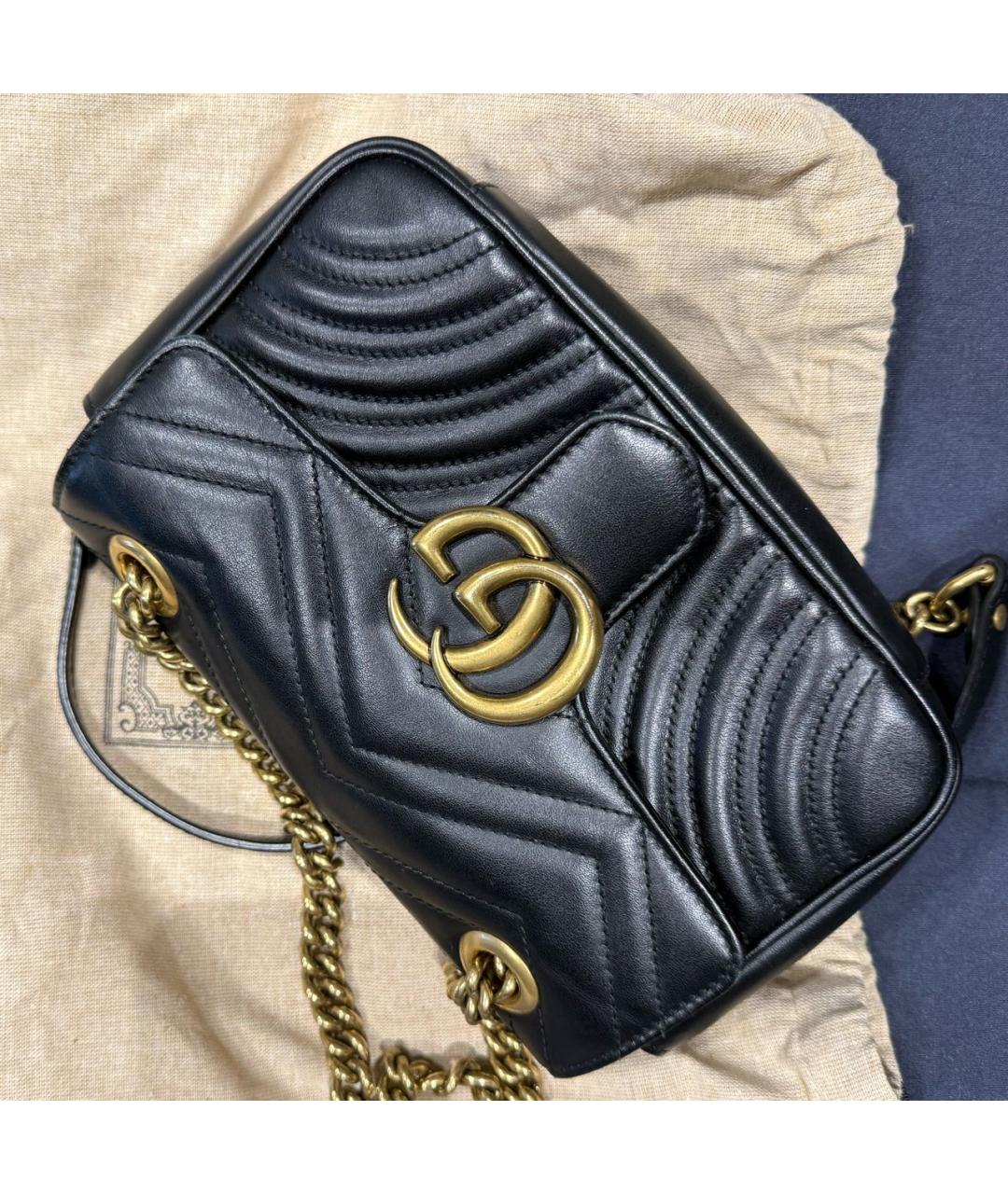 GUCCI Черная кожаная сумка через плечо, фото 5