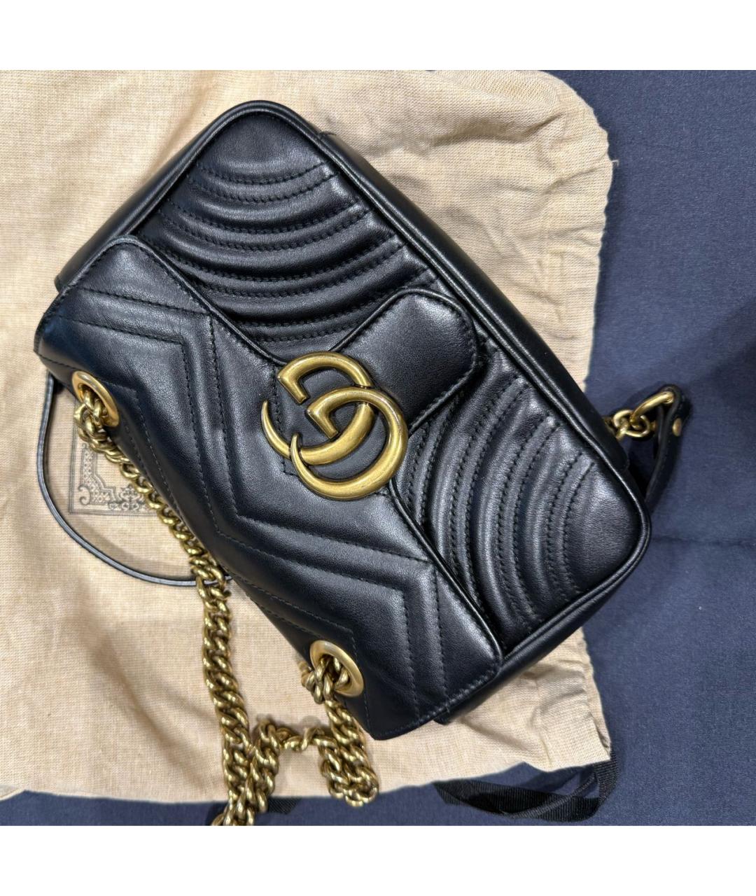 GUCCI Черная кожаная сумка через плечо, фото 6