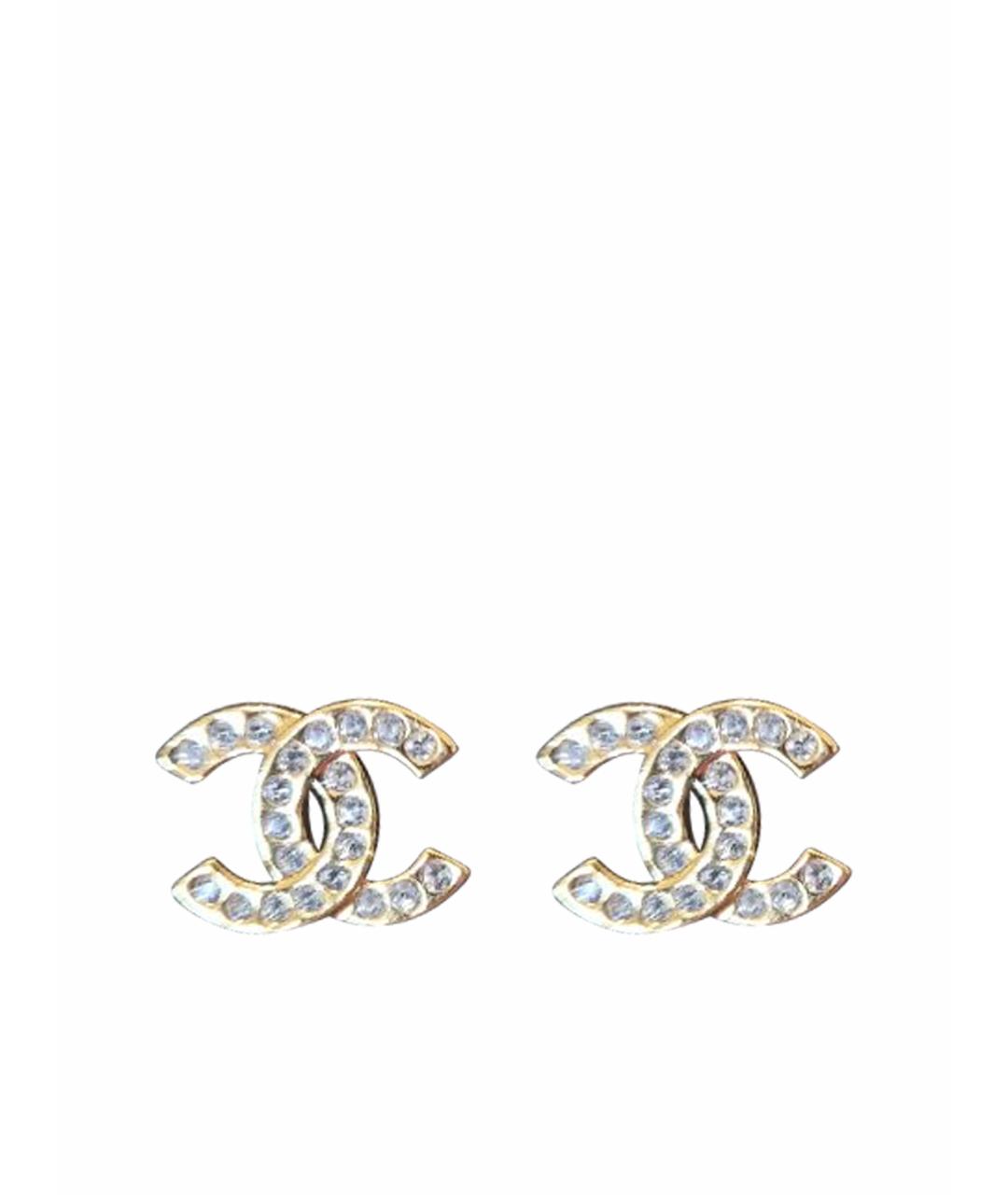 CHANEL Голубые металлические серьги, фото 1
