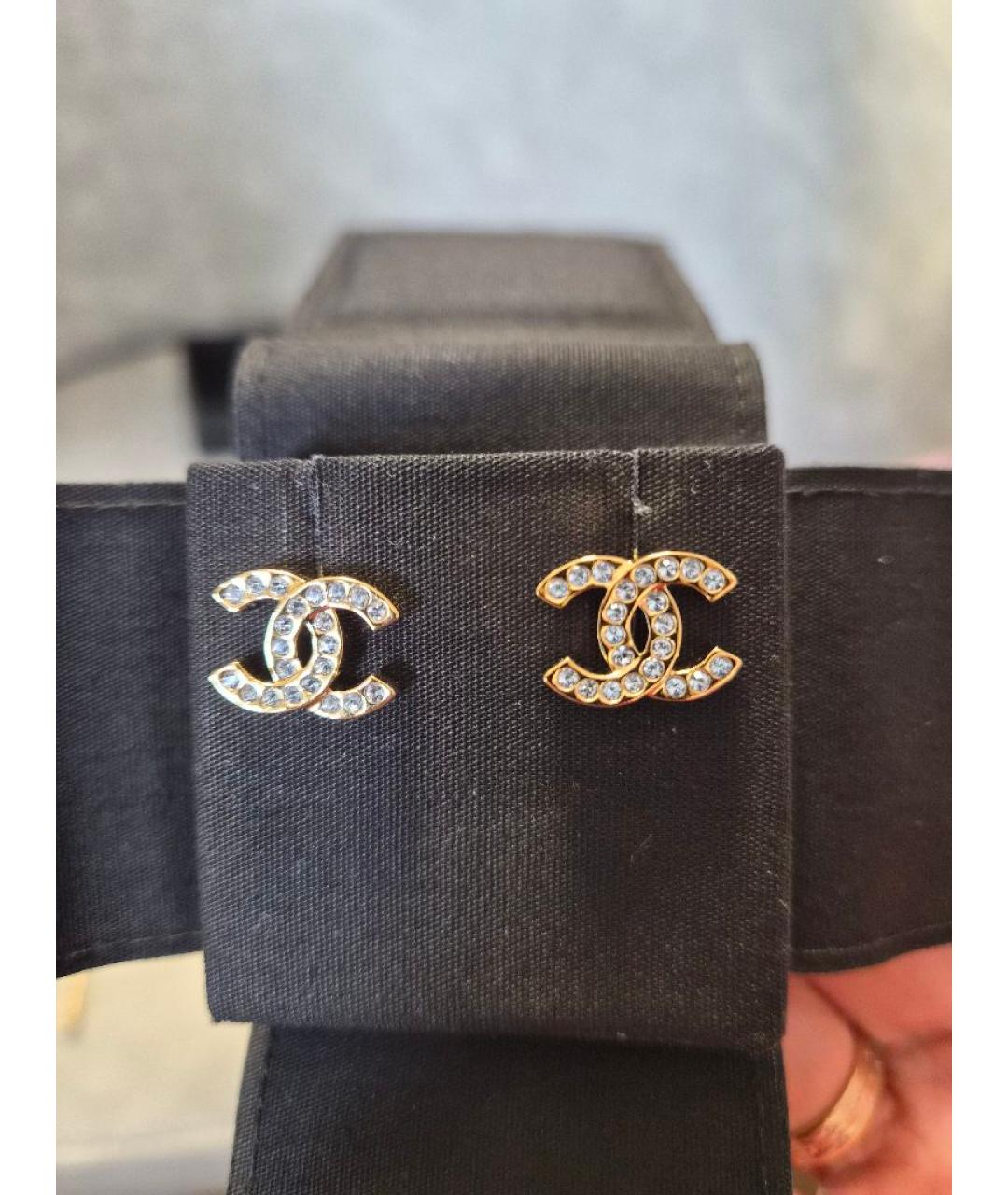 CHANEL Голубые металлические серьги, фото 4