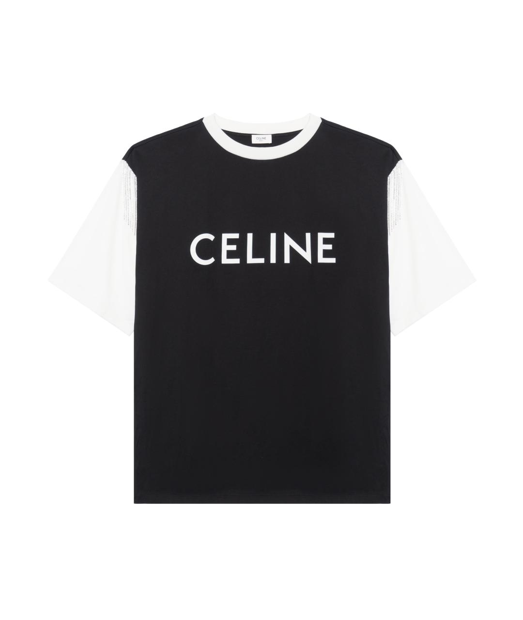 CELINE Черная футболка, фото 1