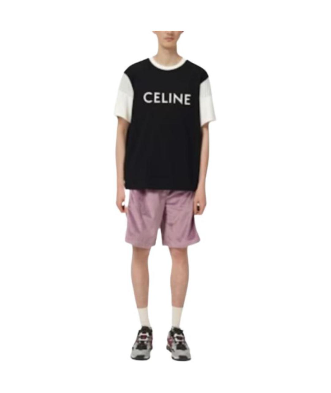 CELINE Черная футболка, фото 3