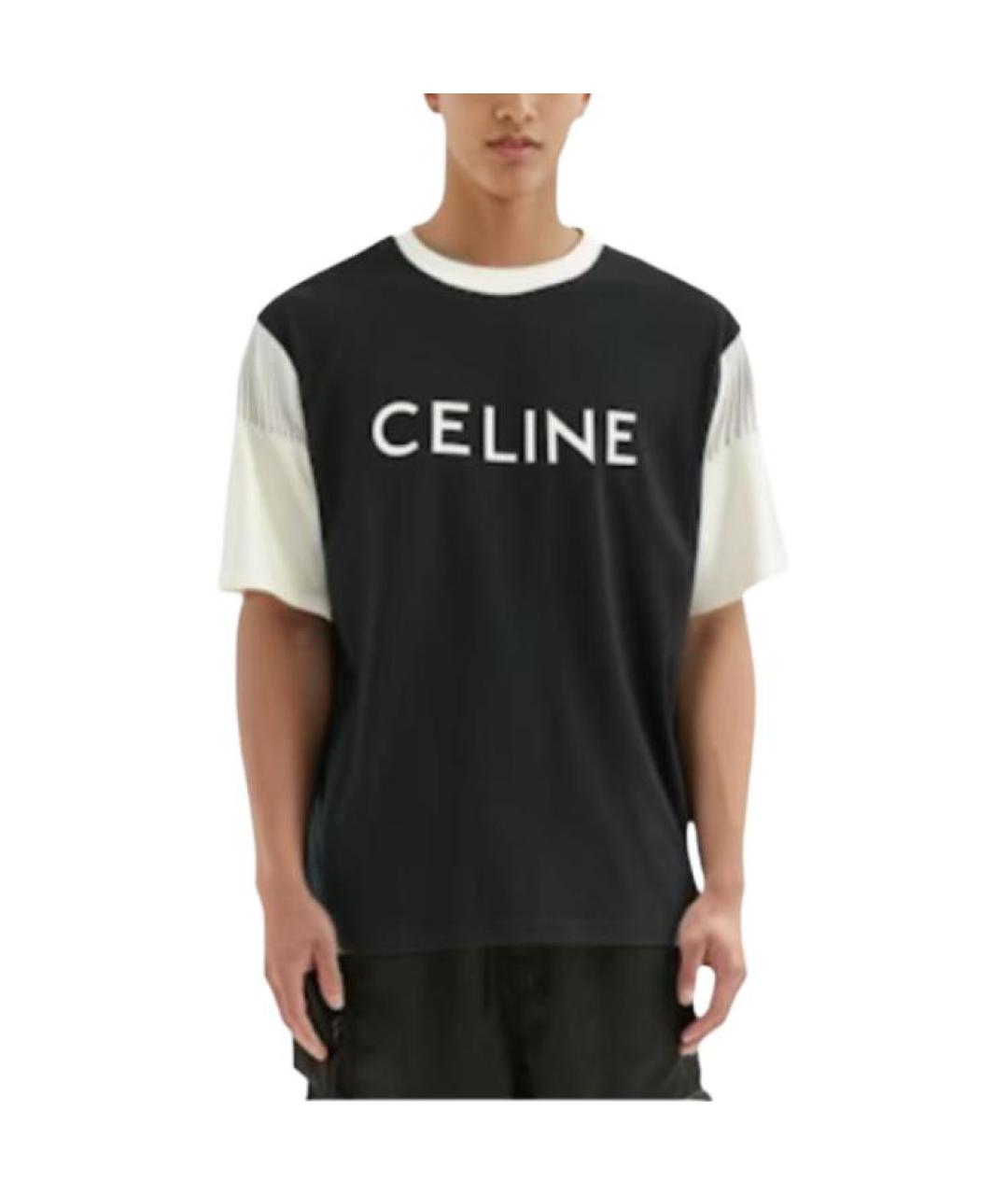 CELINE Черная футболка, фото 4
