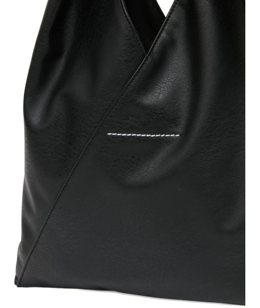 MM6 MAISON MARGIELA Черная сумка тоут из искусственной кожи, фото 2