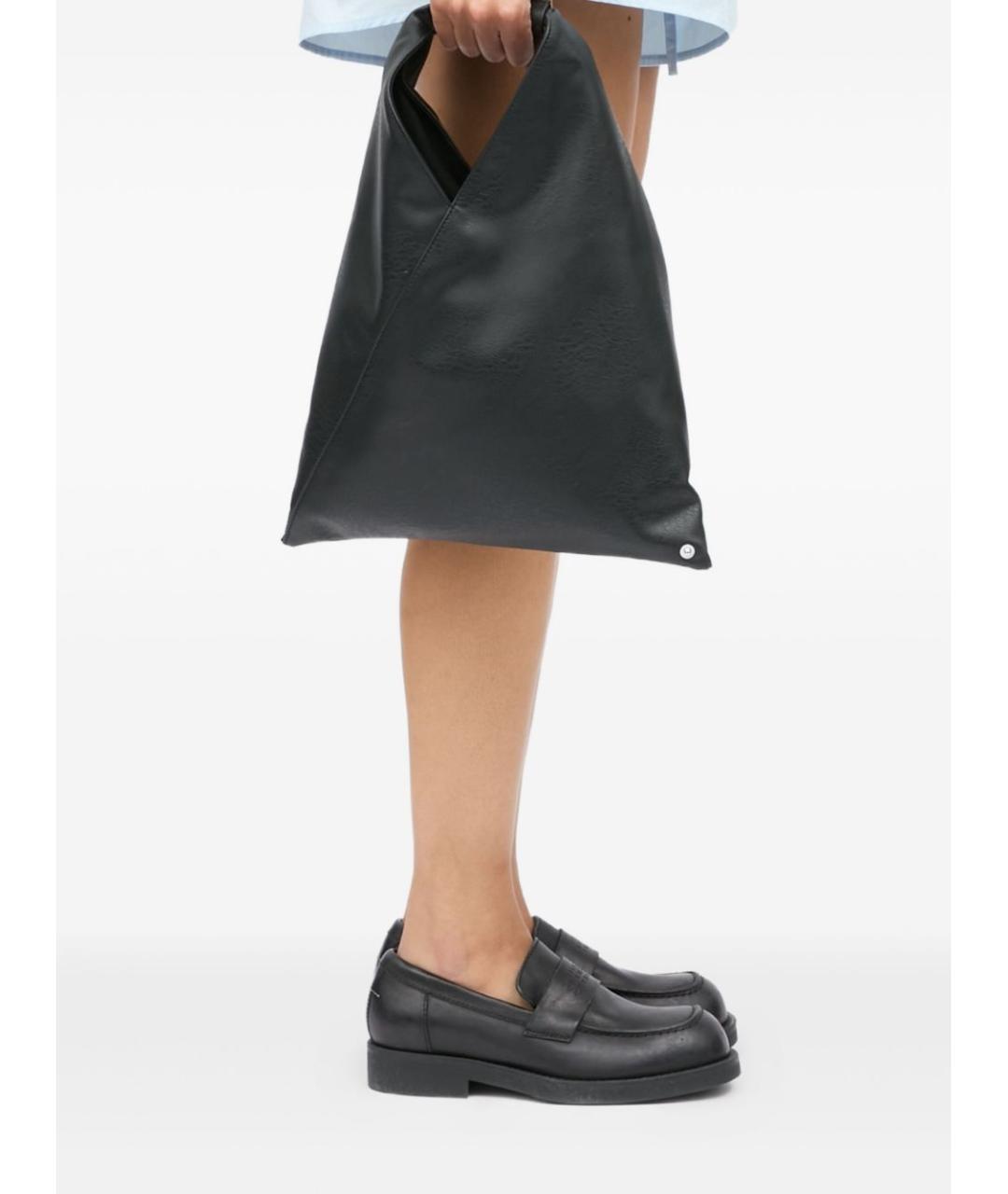 MM6 MAISON MARGIELA Черная сумка тоут из искусственной кожи, фото 5