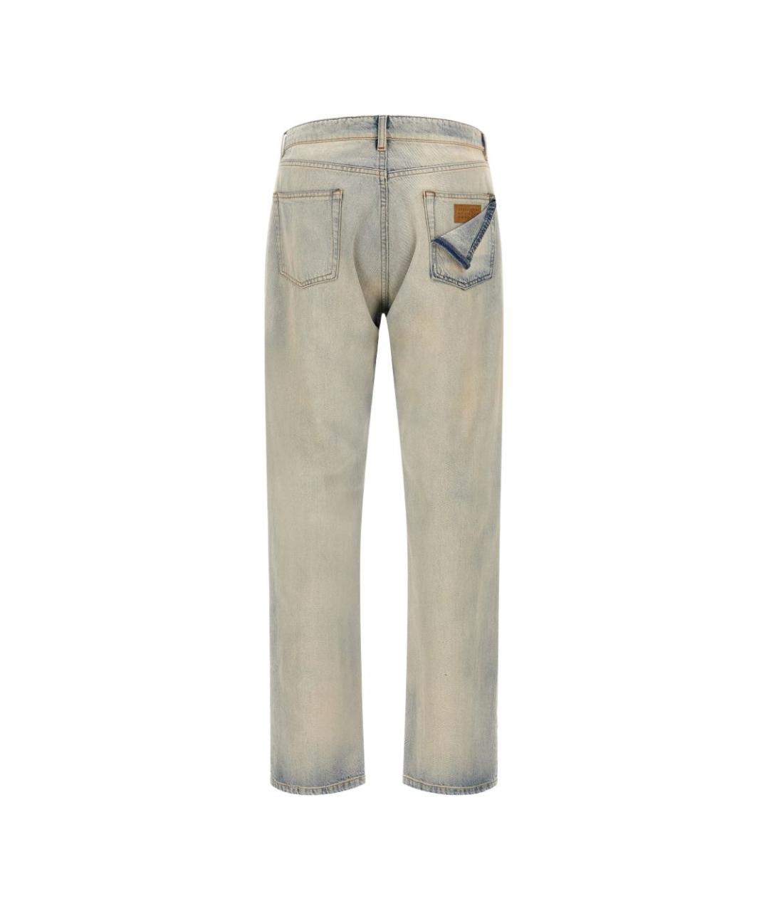 MM6 MAISON MARGIELA Голубые хлопковые прямые джинсы, фото 3