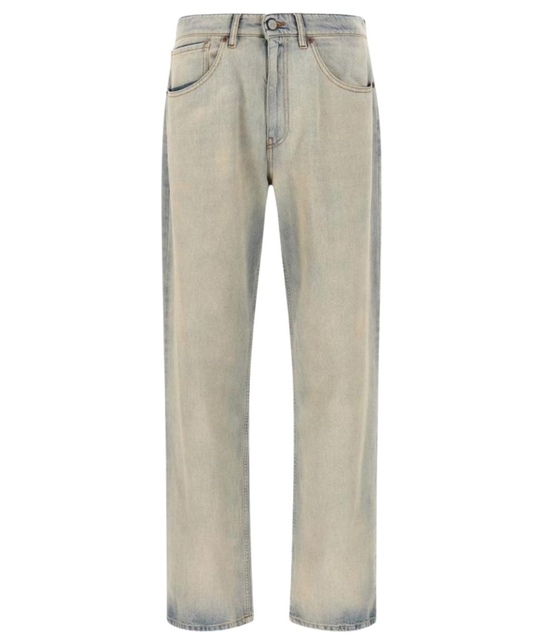 MM6 MAISON MARGIELA Голубые хлопковые прямые джинсы, фото 1