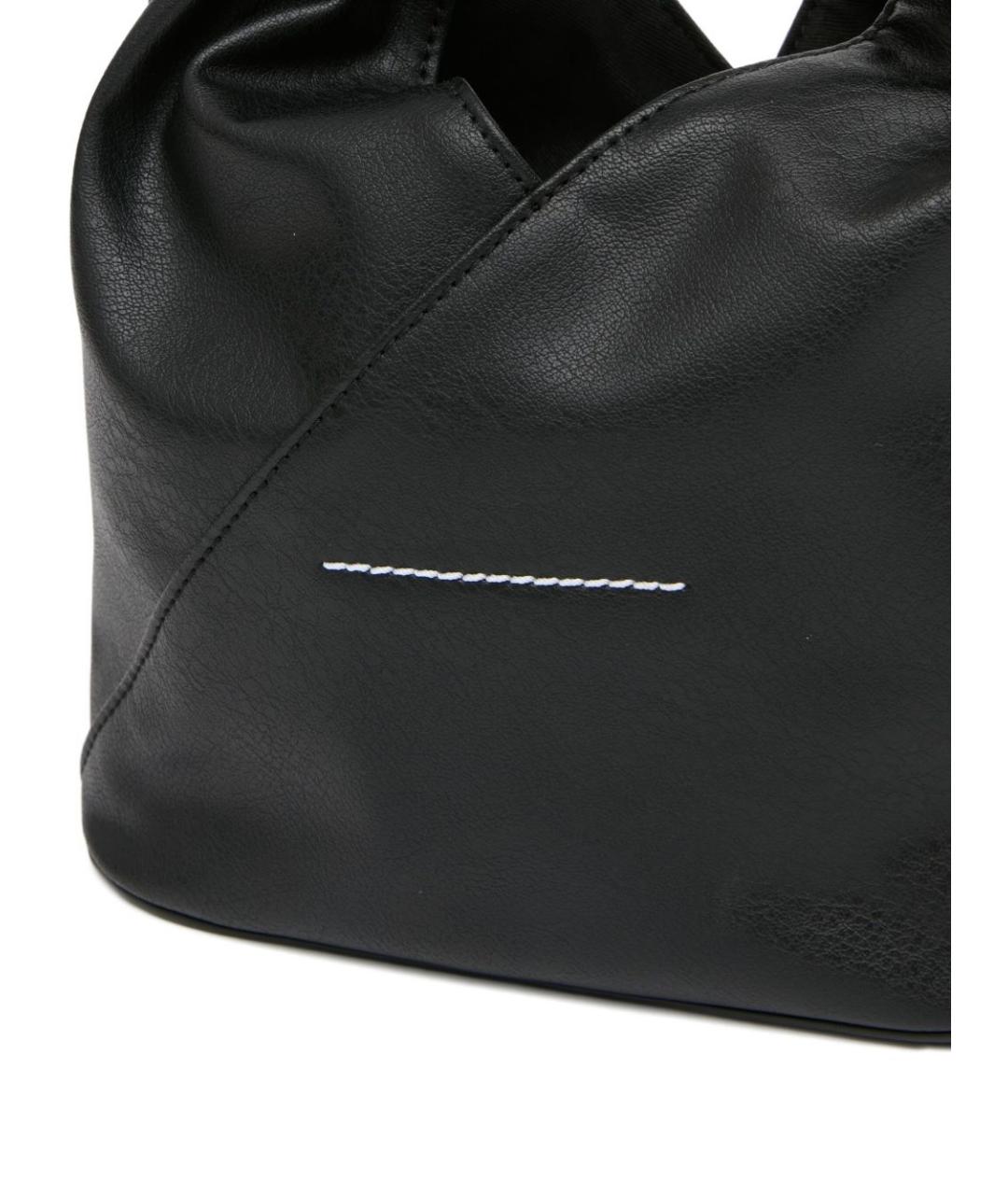 MM6 MAISON MARGIELA Черная сумка с короткими ручками из искусственной кожи, фото 3