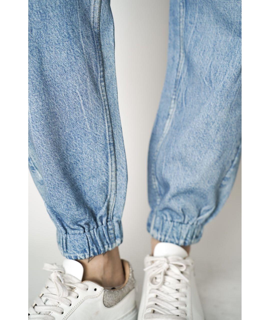 RAG & BONE Голубые хлопковые прямые джинсы, фото 4