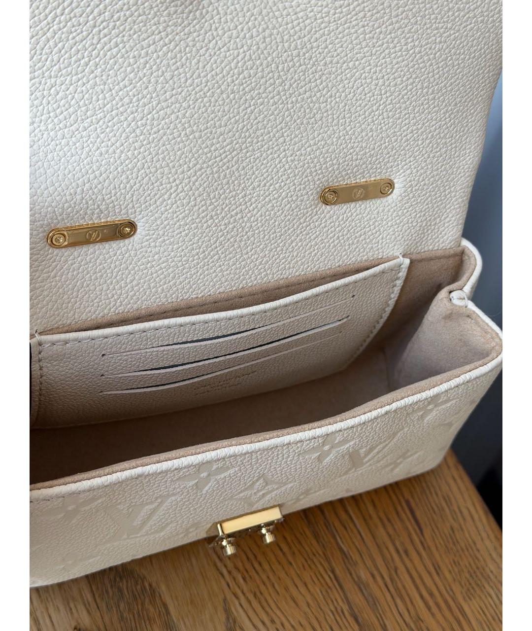 LOUIS VUITTON Белая кожаная сумка с короткими ручками, фото 6