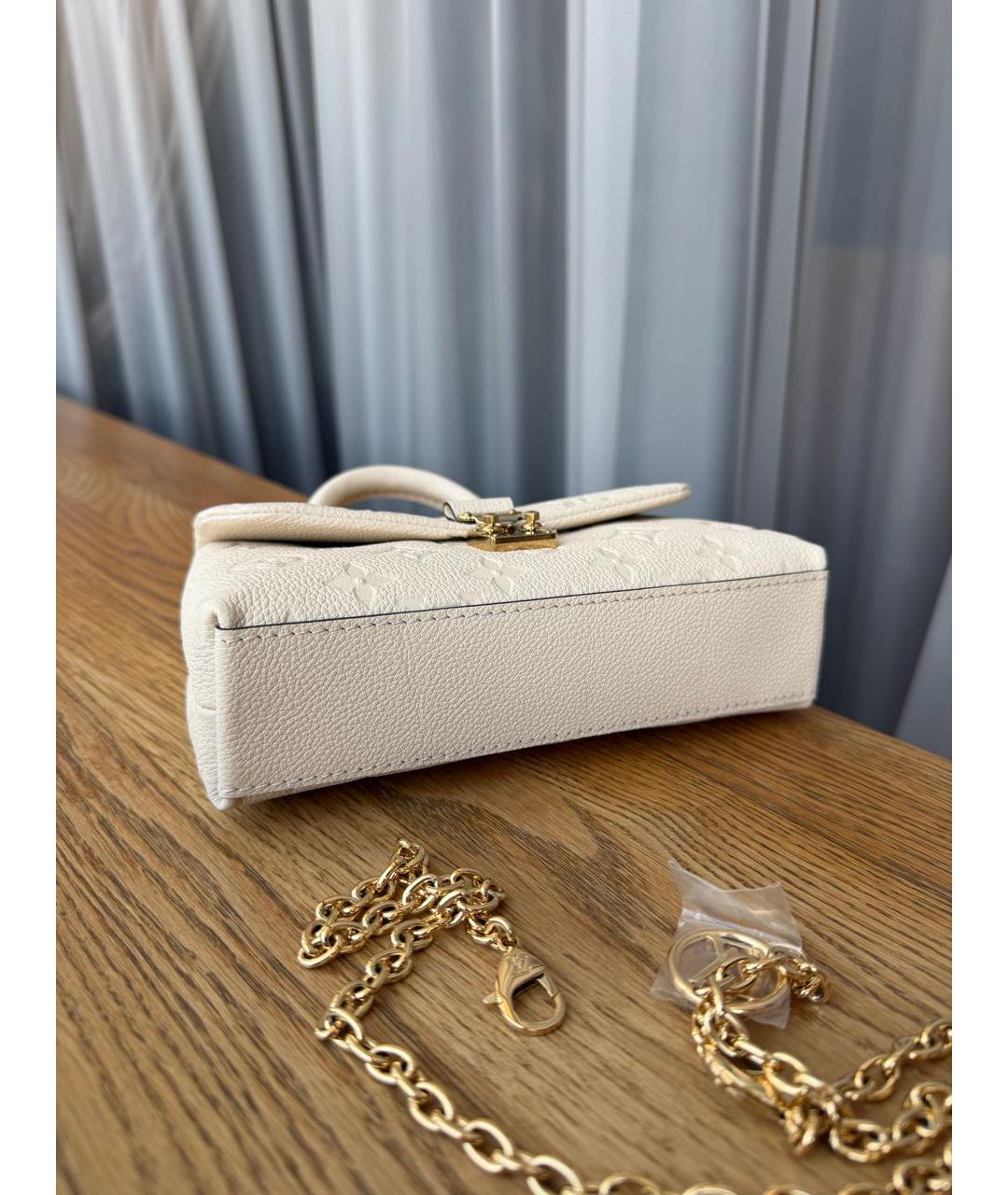 LOUIS VUITTON Белая кожаная сумка с короткими ручками, фото 3