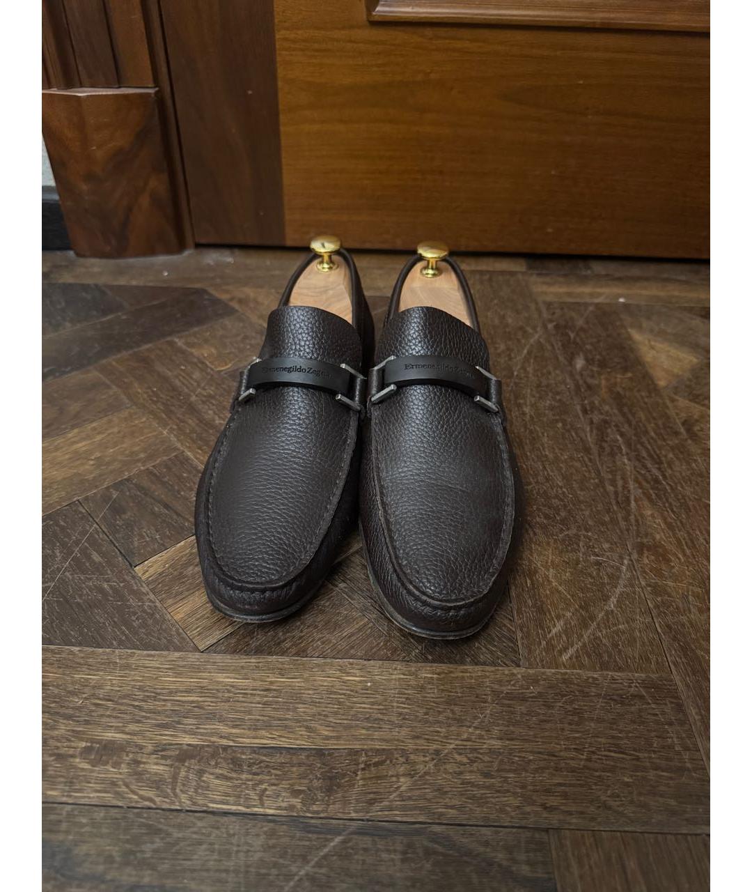 ZEGNA Коричневые кожаные туфли, фото 2