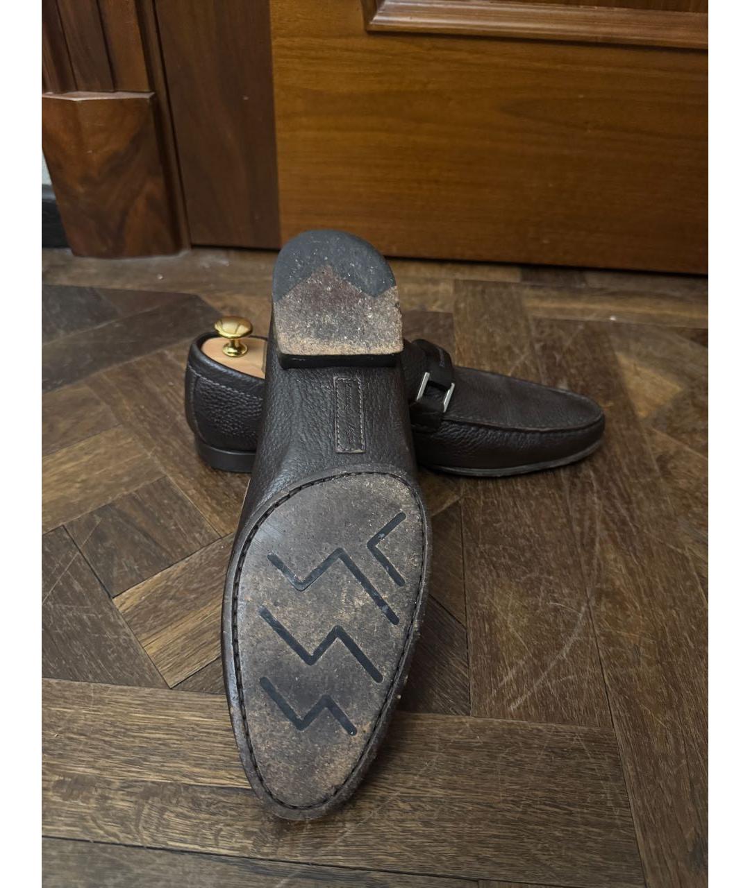 ZEGNA Коричневые кожаные туфли, фото 5