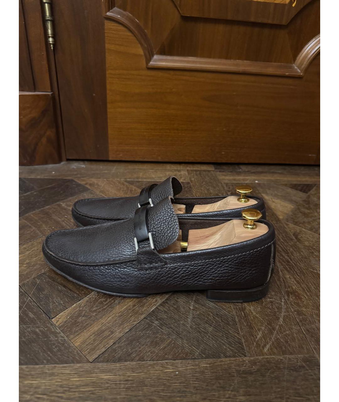 ZEGNA Коричневые кожаные туфли, фото 6