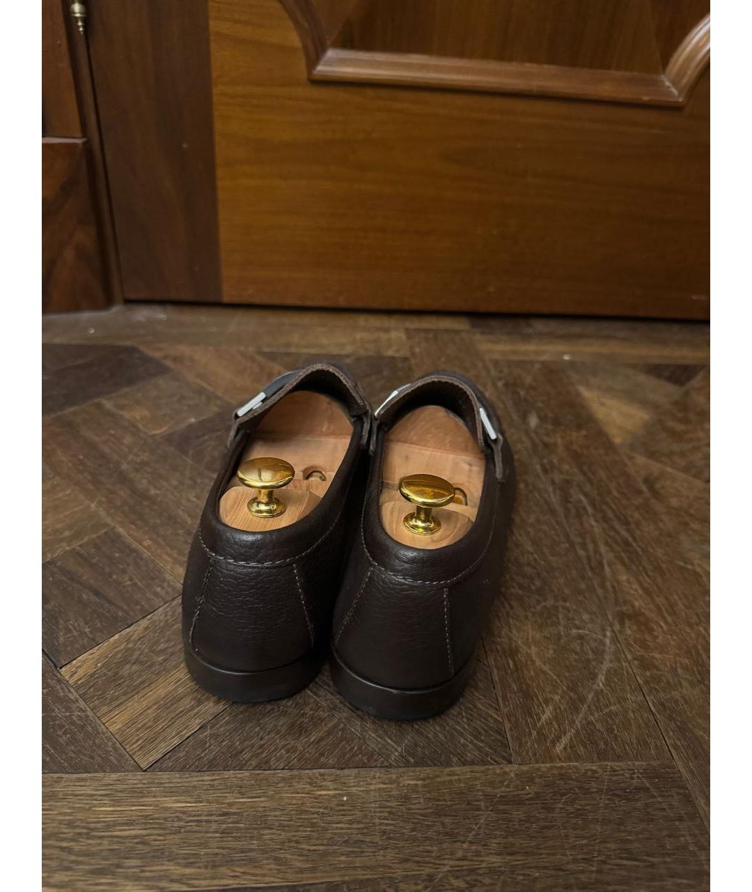 ZEGNA Коричневые кожаные туфли, фото 4