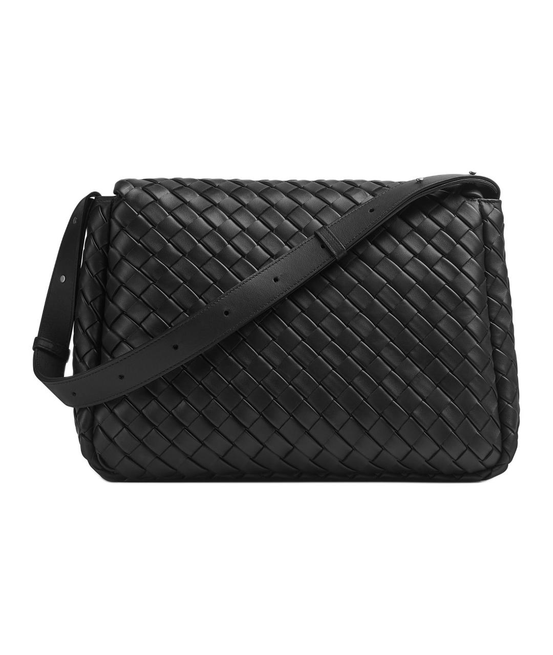 BOTTEGA VENETA Черная кожаная сумка на плечо, фото 3