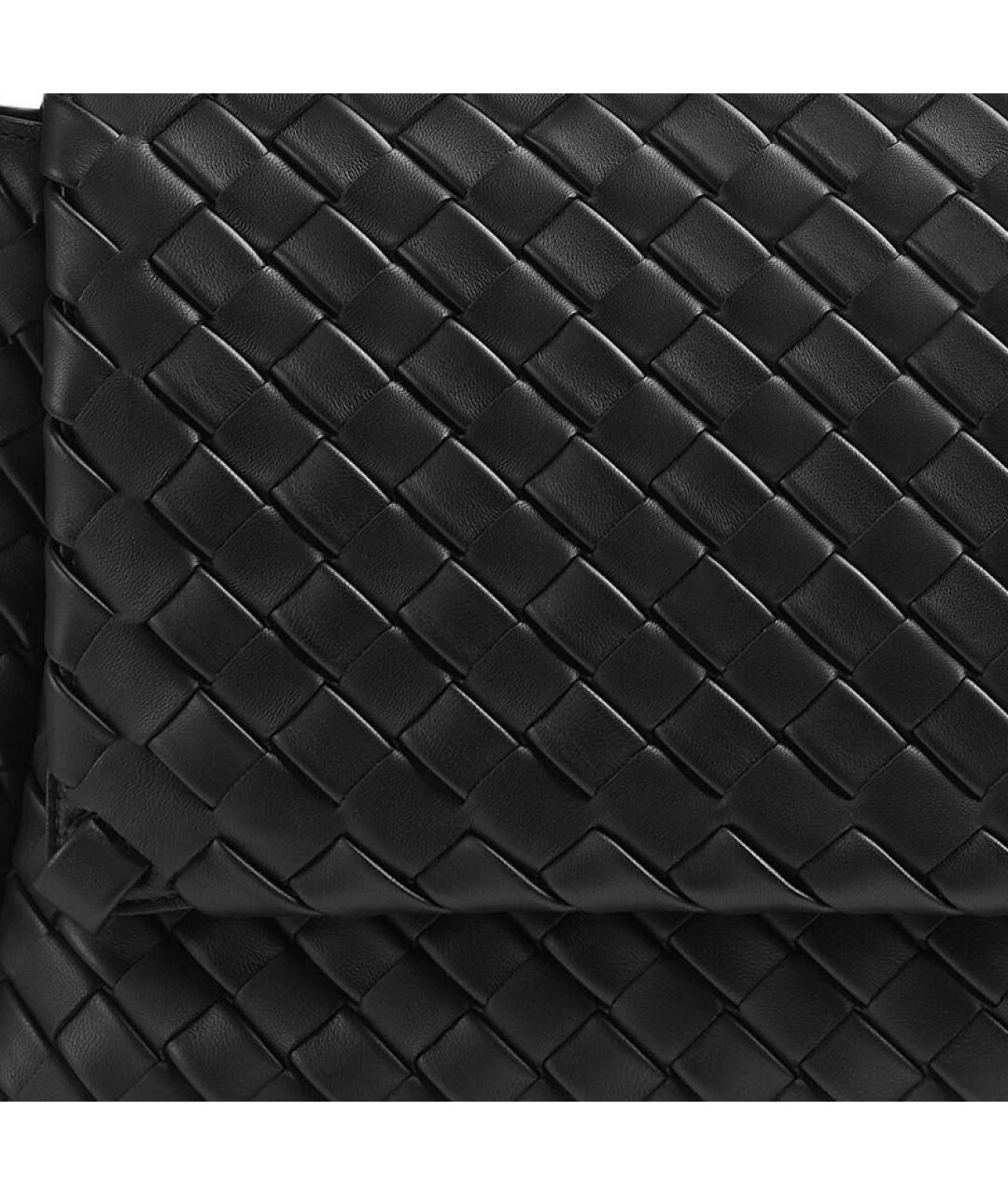 BOTTEGA VENETA Черная кожаная сумка на плечо, фото 5