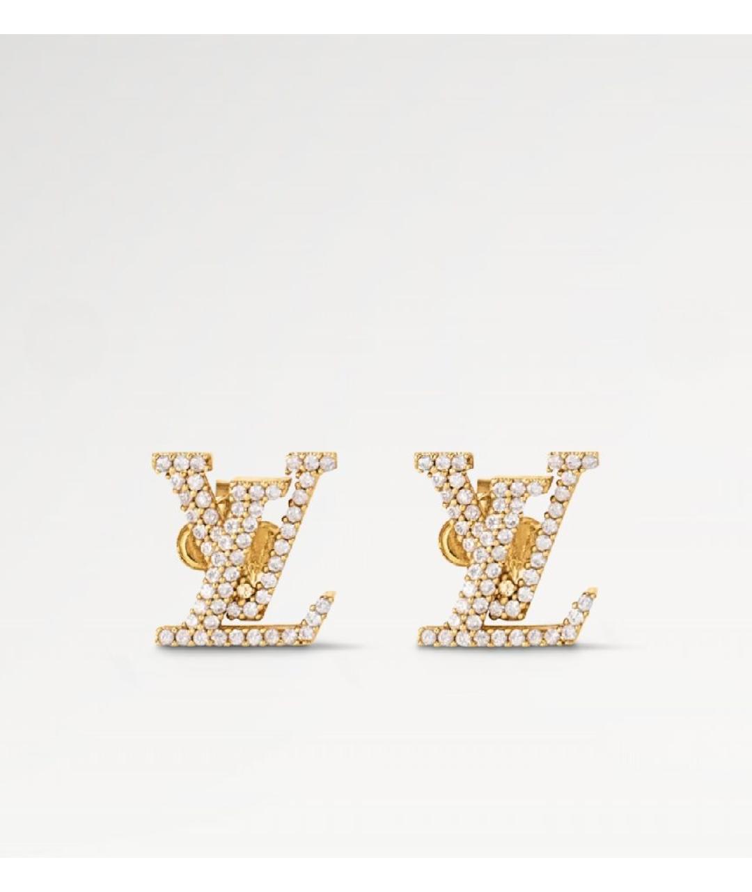 LOUIS VUITTON Золотые металлические серьги, фото 6
