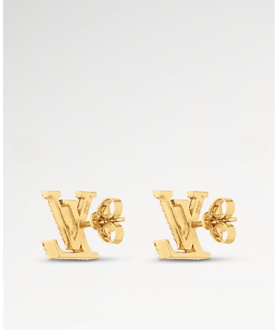 LOUIS VUITTON Золотые металлические серьги, фото 3