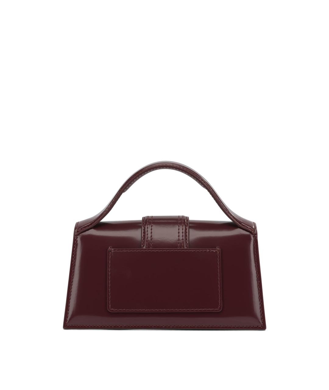 JACQUEMUS Бордовая кожаная сумка с короткими ручками, фото 3